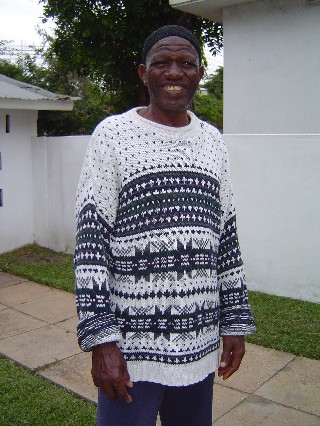 Baba in a sweater